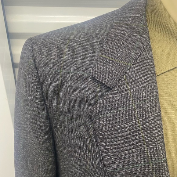 Brioni Roman Style Roma Sports Jacket Gray Striped Men’s - Picture 3 of 11